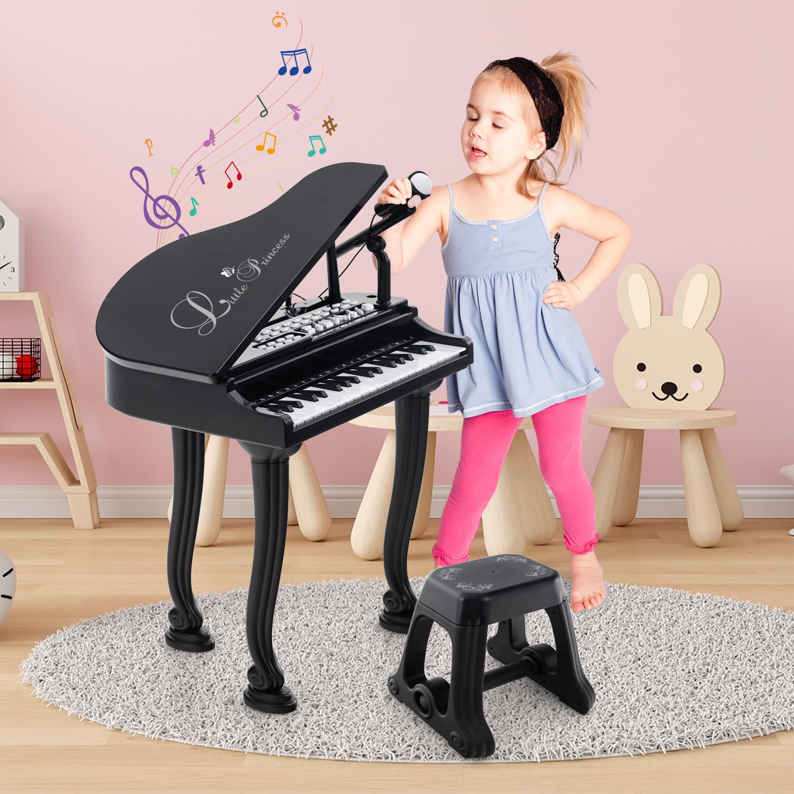 Costzon 37 Keys Kids Piano Keyboard with Stool