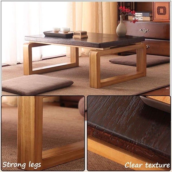 Table Zen Simple Household Solid Wood Table Simple Kang Table Bay Window Coffee Table Paulownia Wood Material Solid Wood