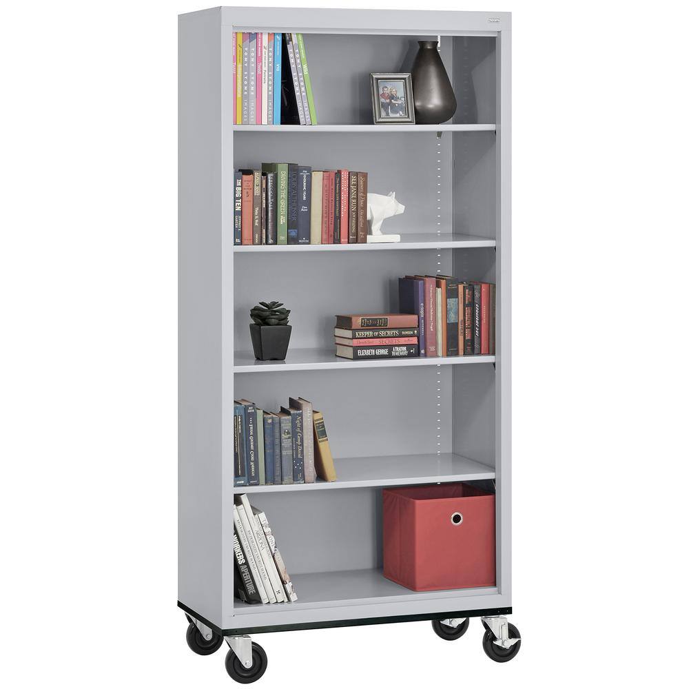 Sandusky Metal 5-shelf Cart Bookcase with Adjustable Shelves in Dove Gray (78 in.) BM40361872-05