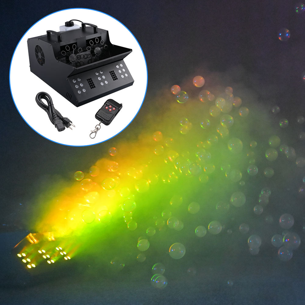 Yescom 3in1 LED Fog Bubble Machine with Remote DMX 18-RGB 3000W