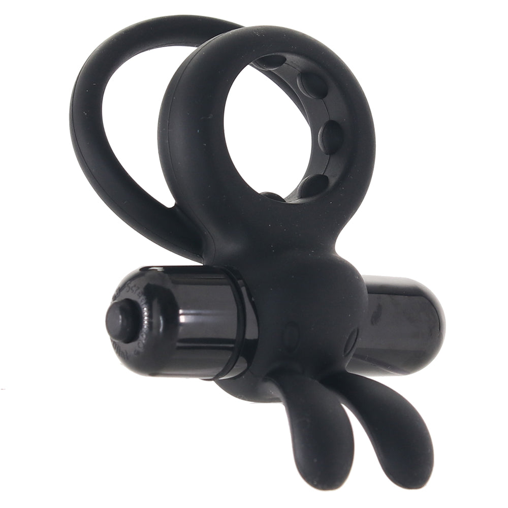 O Hare Treble Vibrating Rabbit Ring in Black