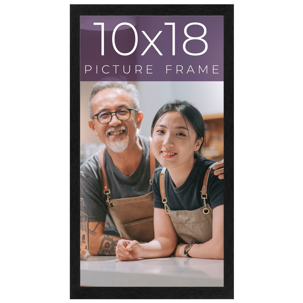 10x18 Black Picture Frame   Wood Picture Frame Complete with UV