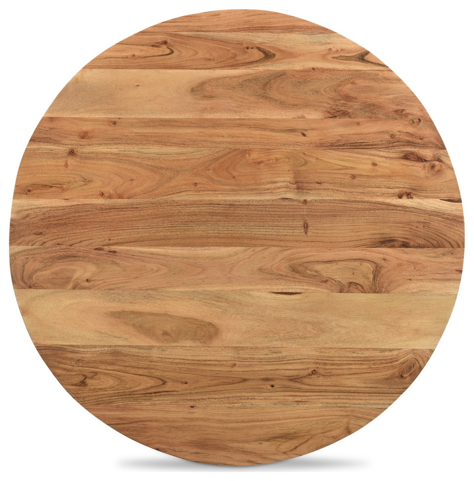 Finch Round Coffee table in Acacia wood 33 quot  Industrial   Coffee Tables   by Timbergirl  Houzz