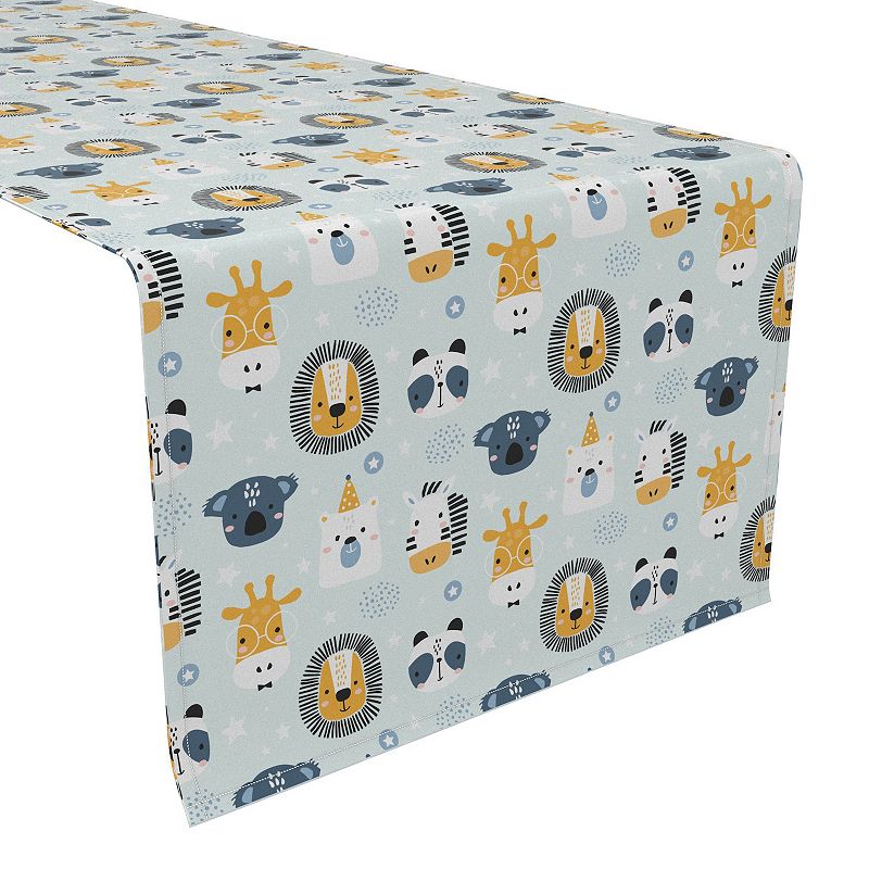 Table Runner， 100% Cotton， 16x108， Animal Faces