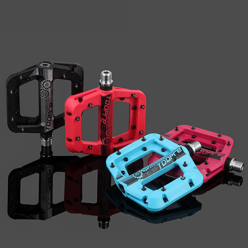 Mountain Bike Pedal Nylon Fiber Cycling Sealed Bearing Large surface Pedals Non Slip 9/16 Inch MTB Bicycle Platform Flat Pedals