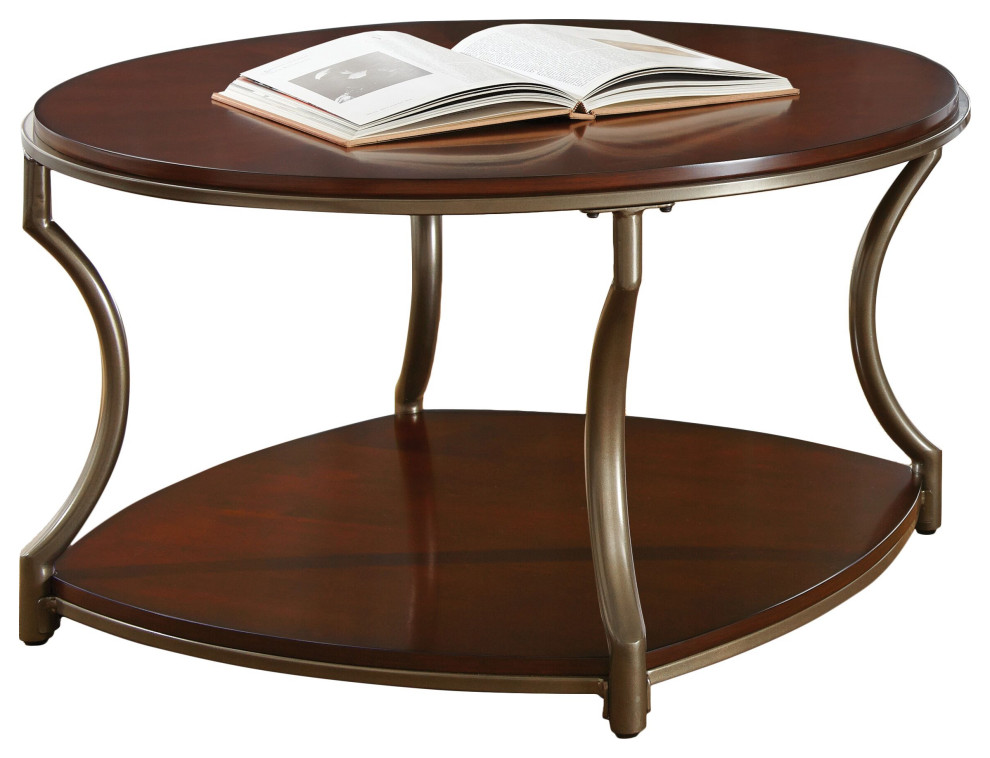 Miles Round Cocktail Table   Transitional   Coffee Tables   by HedgeApple  Houzz