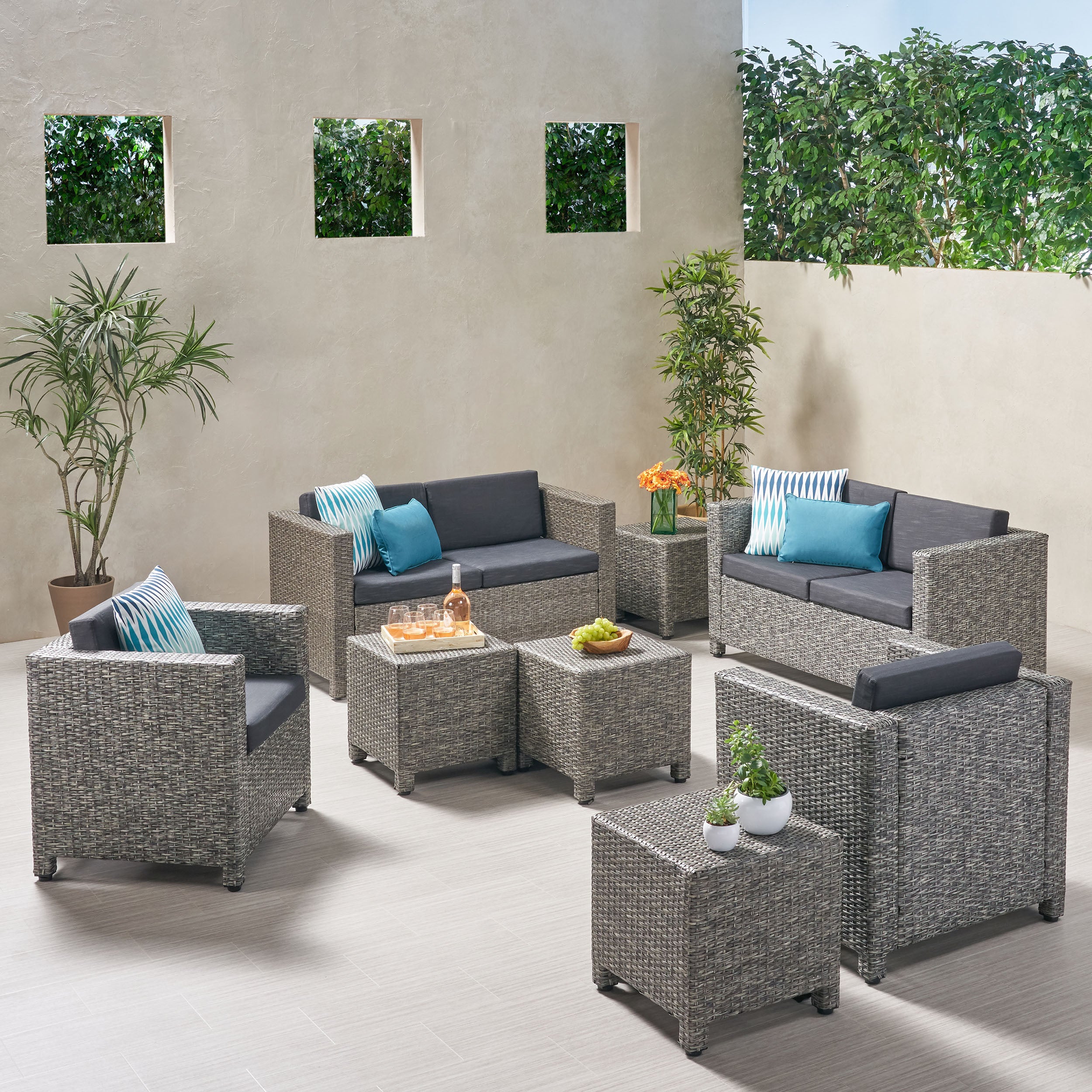 Venice 6-Seater Outdoor Sofa Set with Side Tables