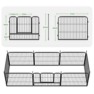 FENCY 24 in. Black Metal Decorative Outdoor Border Garden Fence HD-A-HW89020