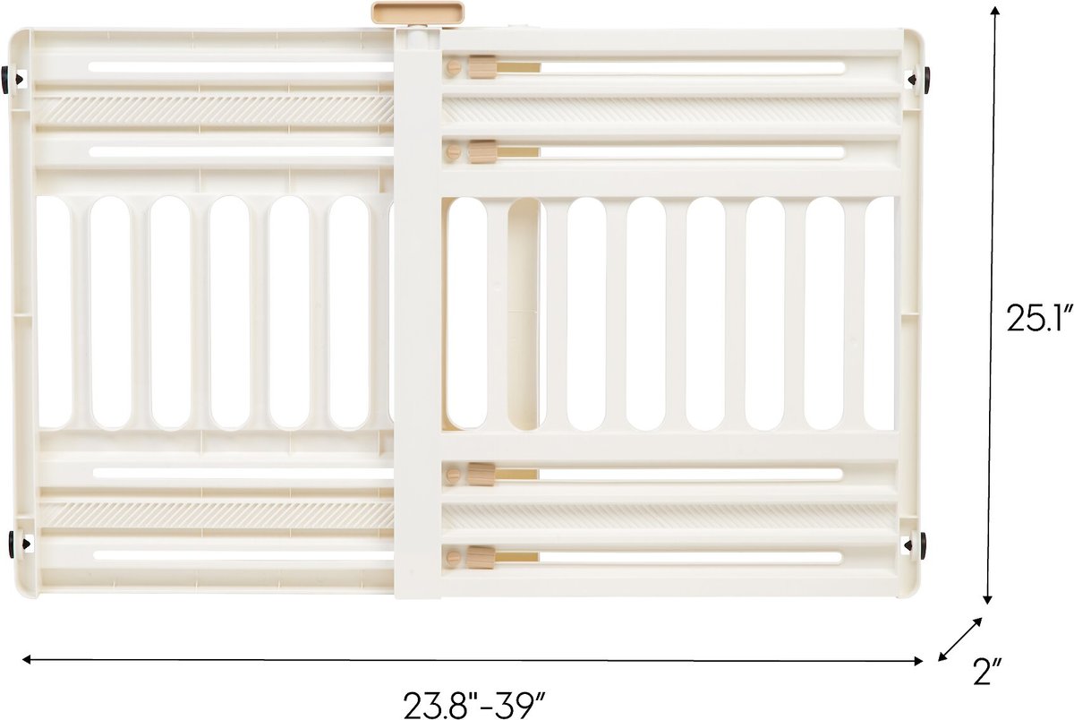 IRIS USA Expandable Dog Gate， 24-39-in， White