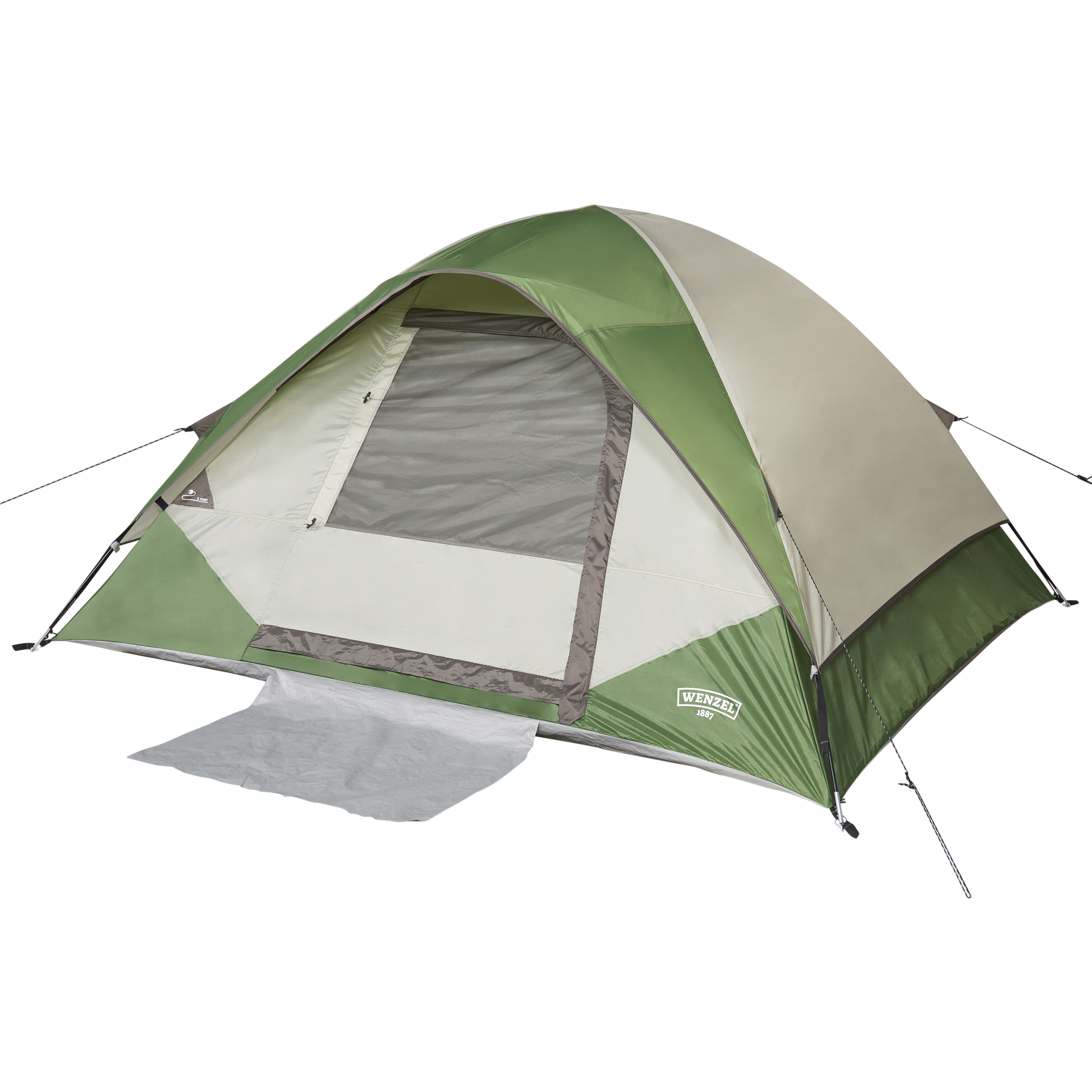 Wenzel Jack Pine Green 4-Person Dome Tent， 7'x8'