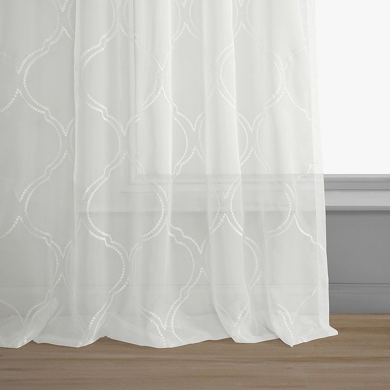 EFF 1-Panel Florentina Embroidered Sheer Window Curtain