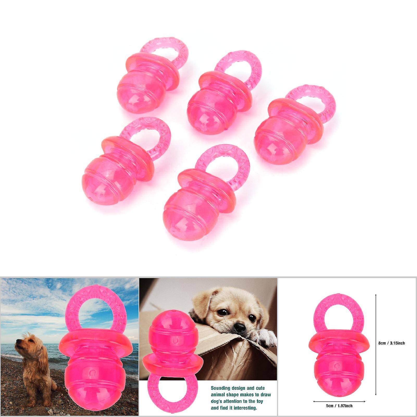 5 Pcs / Set Pacifier Shaped Pet Dogs Teether Teething Sounding Interactive Chew Toy (red)