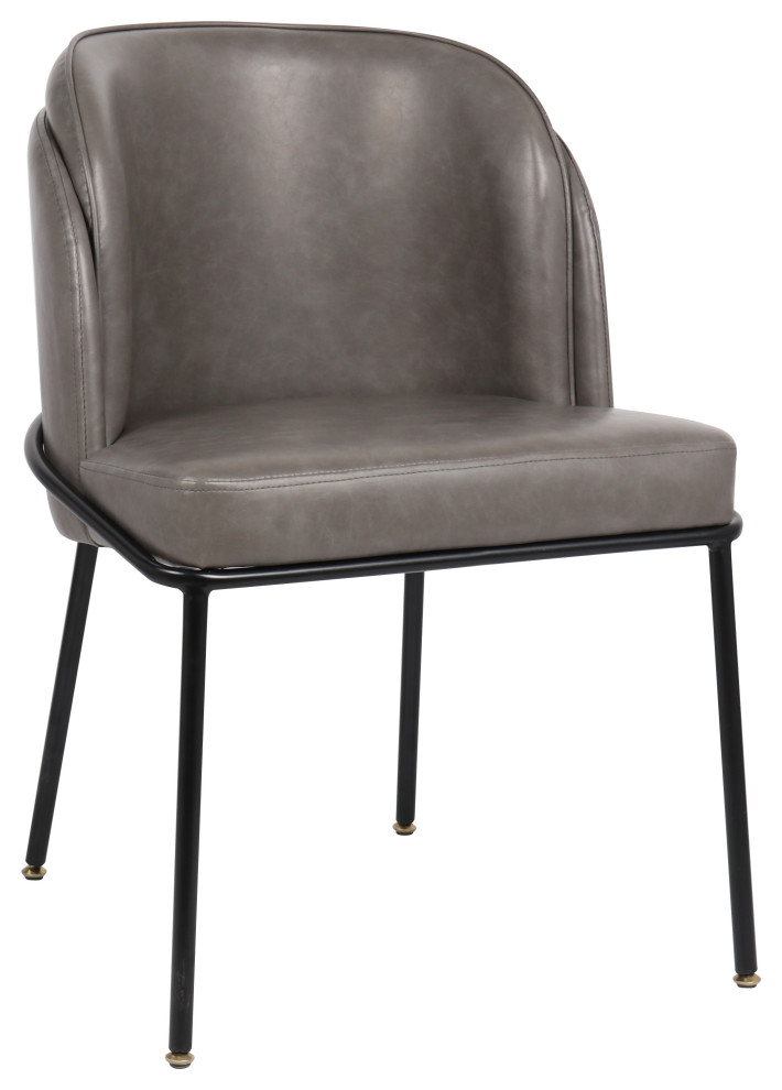 Jagger Faux Leather Upholstered Dining Chair  Set of 2   Midcentury   Dining Chairs   by Meridian Furniture  Houzz