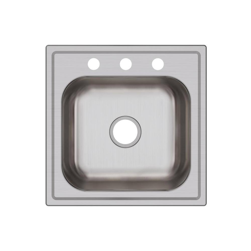 Elkay Dayton Premium 20 in.Drop-In Stainless Steel 3-Hole Single Bowl Kitchen Sink DPC12020103