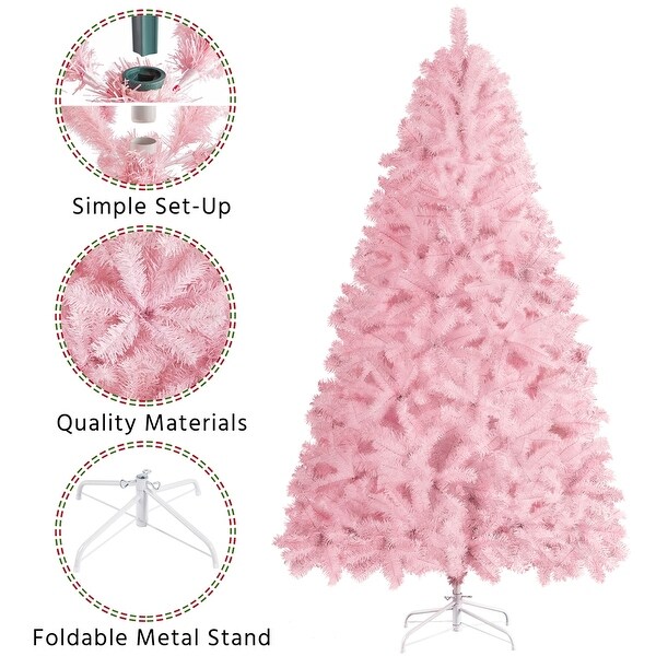 Yaheetech 6Ft/7.5Ft Hinged Spruce Artificial Christmas Decorative Tree