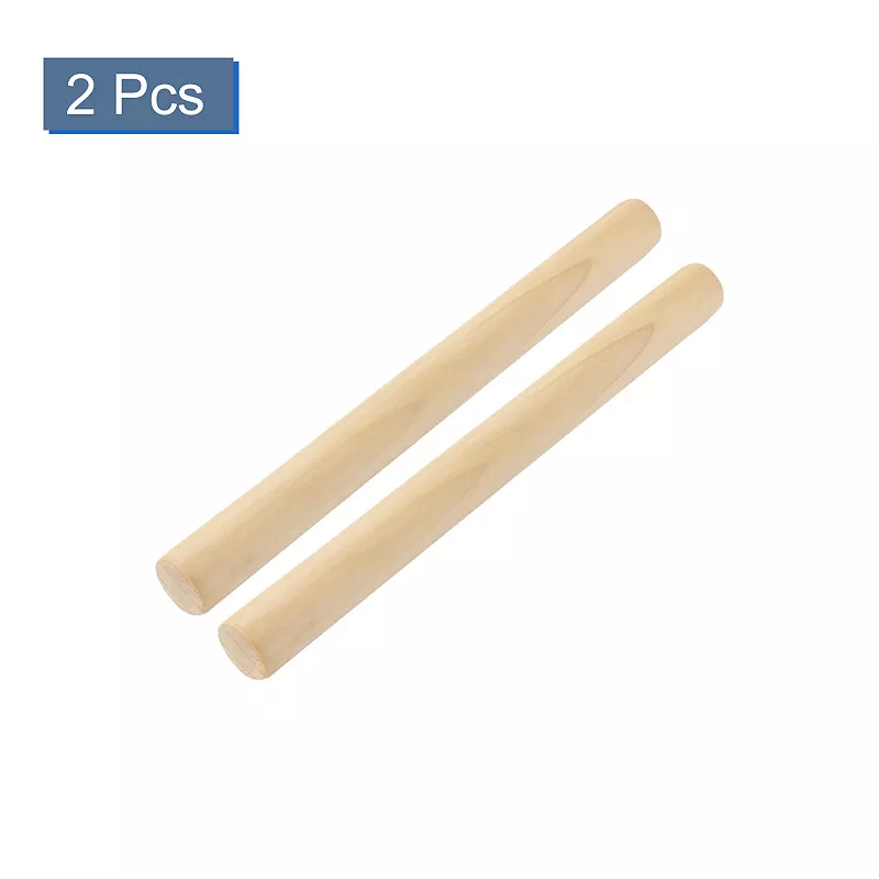 Baking Pastry Pizza Pasta Dough Roller Hand Rolling Pin Beige 11 Length 2 Pcs