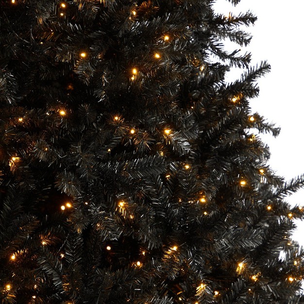 Nearly Natural 10-ft Black Artificial Christmas Tree With 950 Clear Led Lights And 3056 Tips