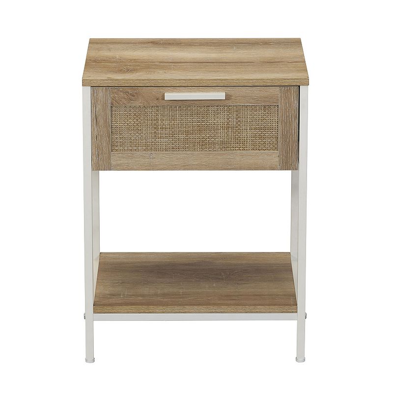 Household Essentials Modern Accent Table with Drawer and Shelf