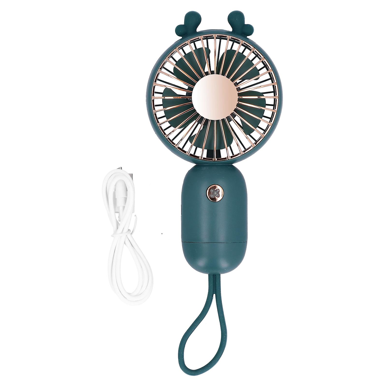 Adjustable Mini Fan Portable Handheld Usb Mute Fan For School Outdoor Home Office Useblackish Green