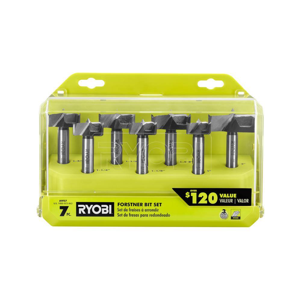 RYOBI Steel Forstner Drill Bit Set (7-Piece) A9FS7