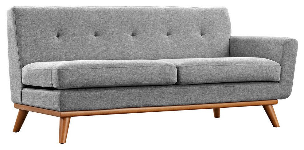 Engage Right Arm Upholstered Fabric Loveseat   Midcentury   Loveseats   by GwG Outlet  Houzz