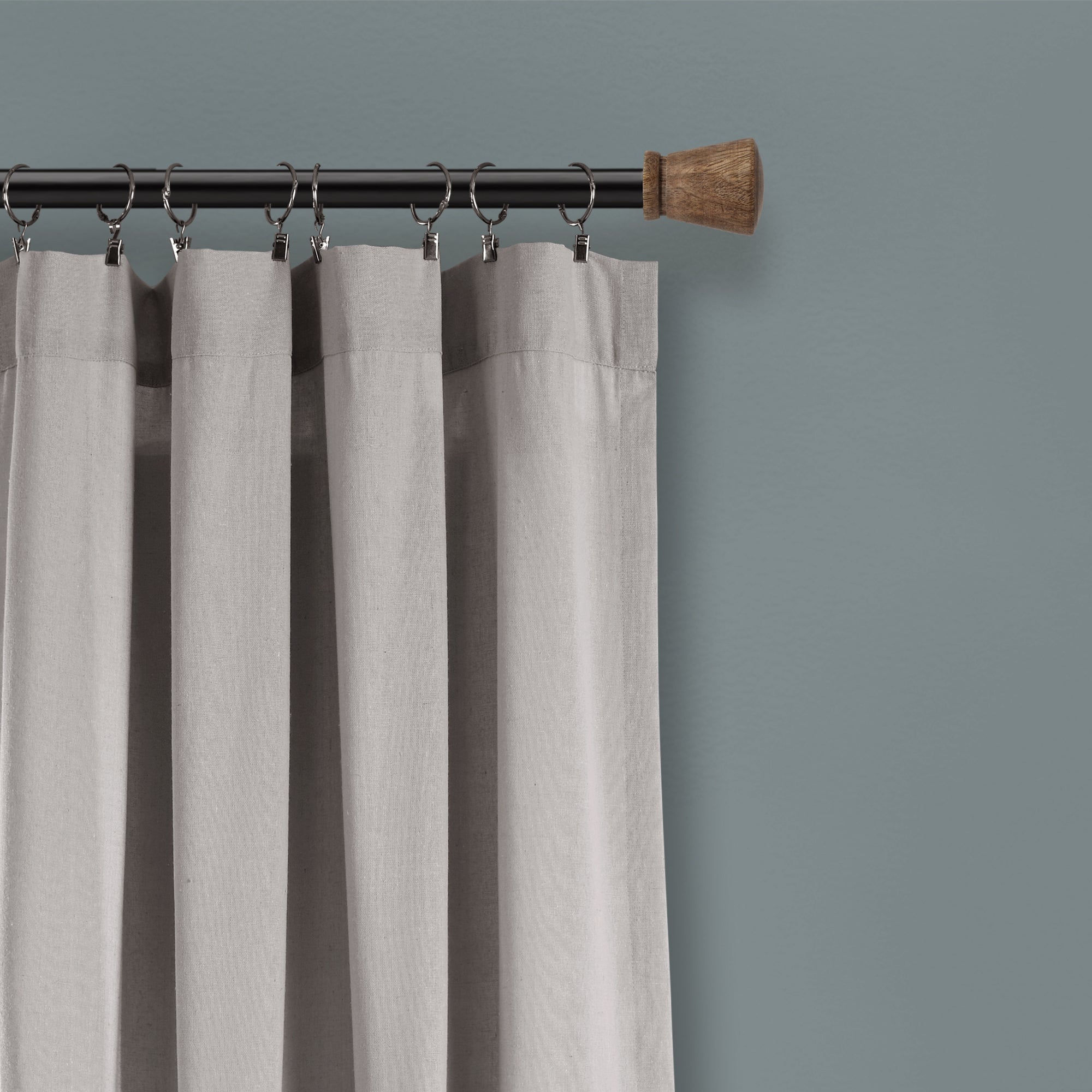 Linen Button Window Curtain Panel