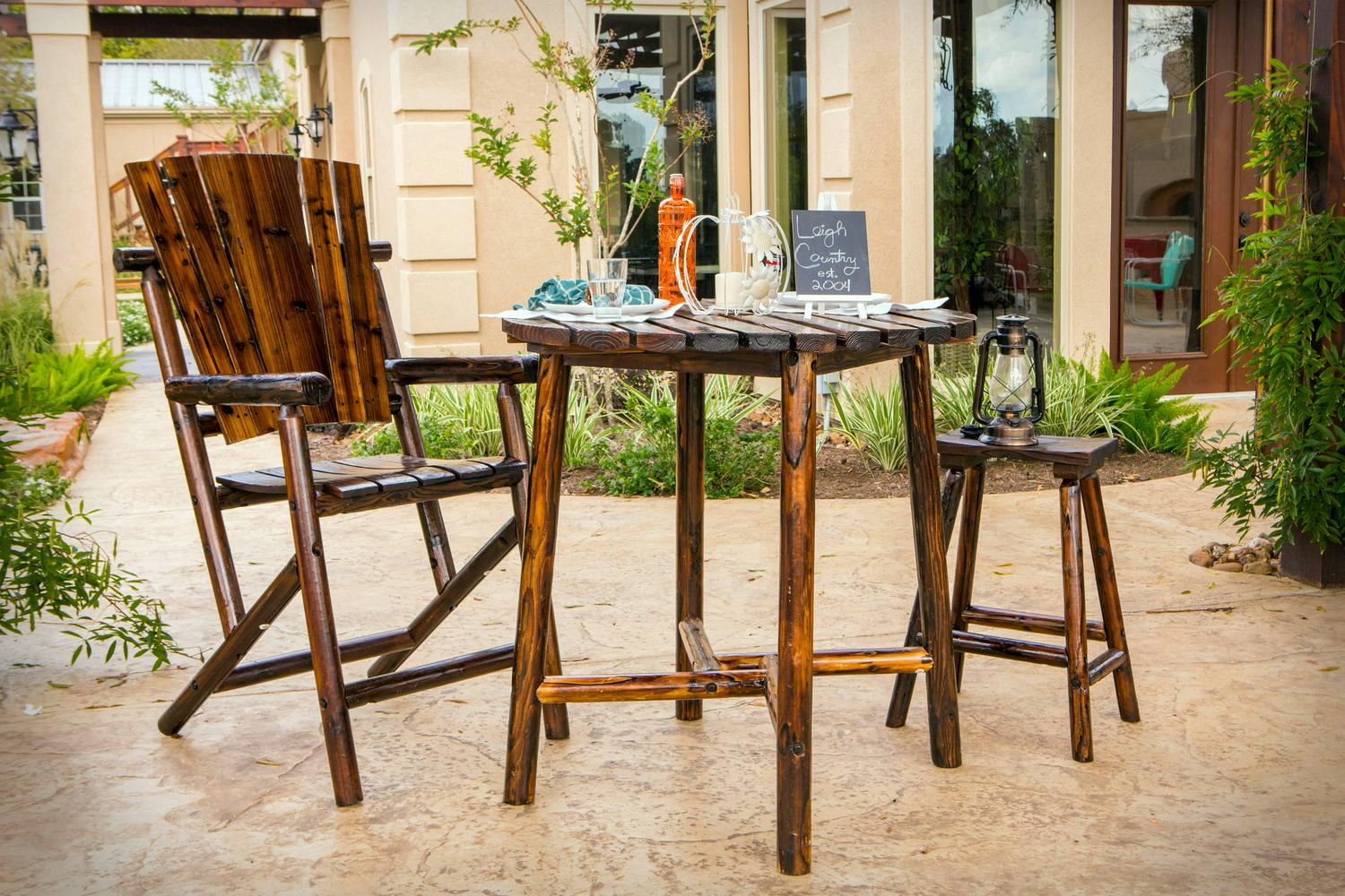 Leigh Country Round Bar Height Table with Slatted Top