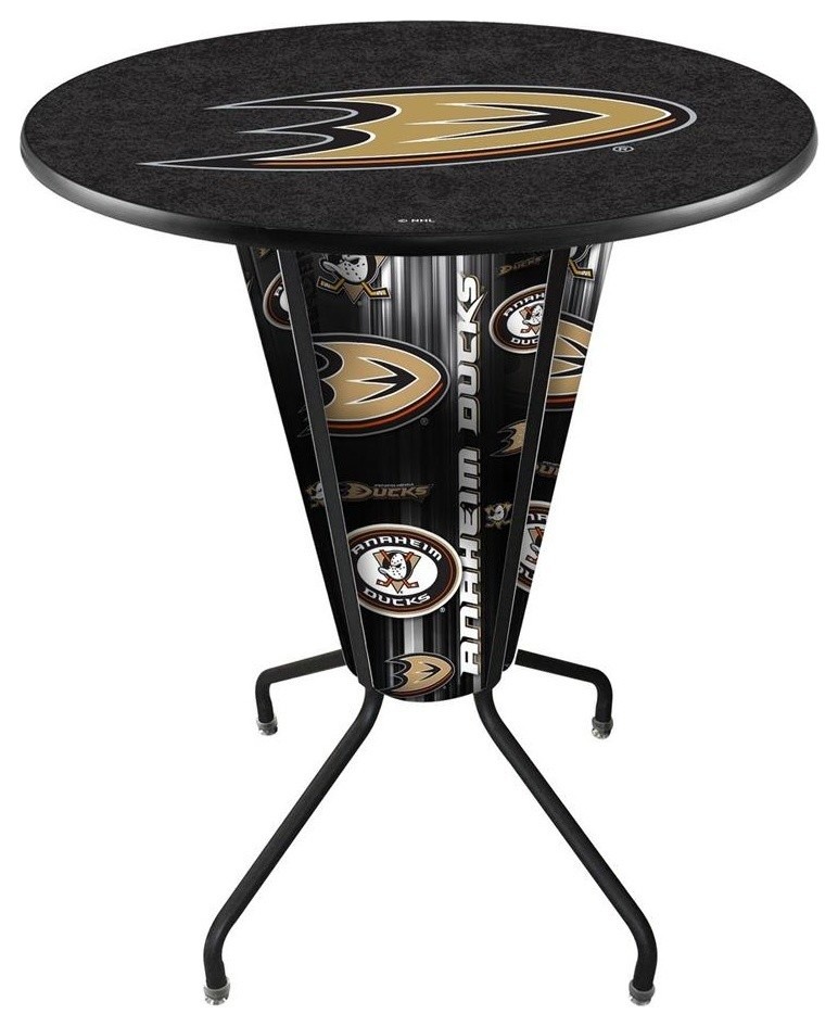 Lighted Anaheim Ducks Pub Table   Contemporary   Outdoor Pub And Bistro Tables   by Team Sports  Houzz