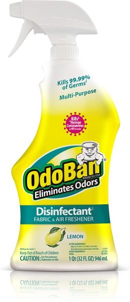 OdoBan Ready-to-Use Lemon Disinfectant Spray， 32-oz bottle