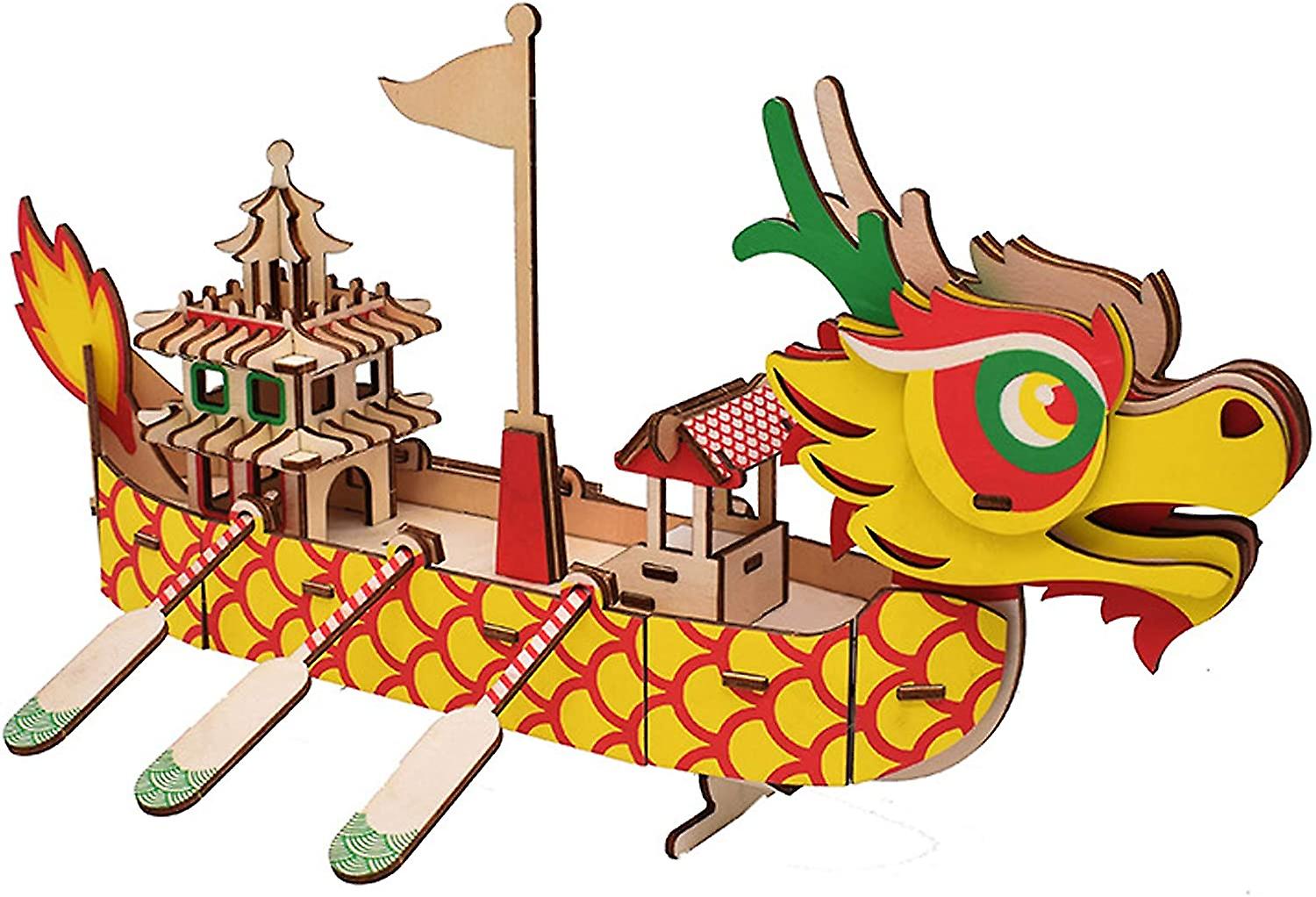 Wooden Dragon Boat Model， 3d Wooden Puzzle Craft Toy， Gift For Adults Men Women， Diy Model Building Kits， Ages 14 And Up