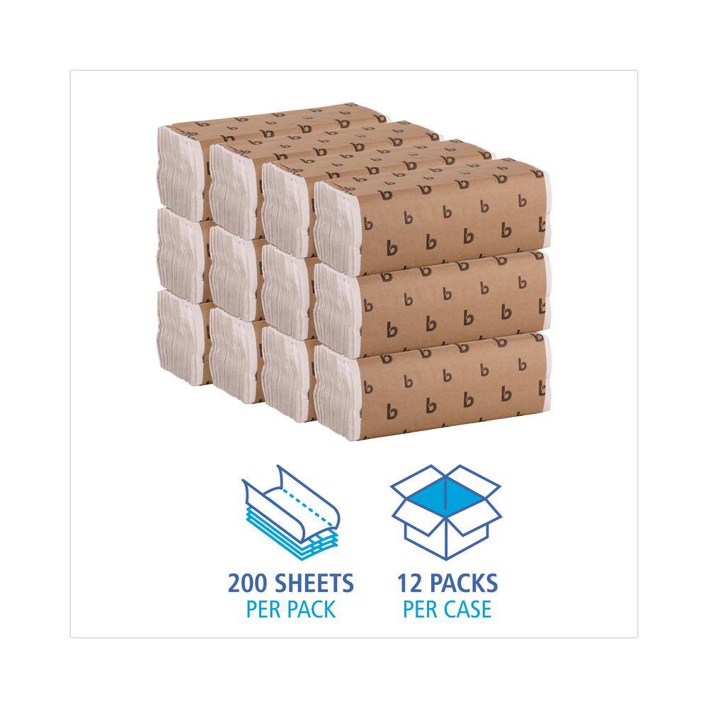 Boardwalk C-Fold Paper Towels Bleached White (200 Sheets per Pack 12 Packs per Carton) BWK6220