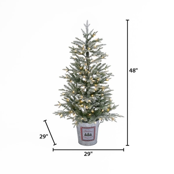 4 ft. Illuminating Flocked Half Holiday Tree