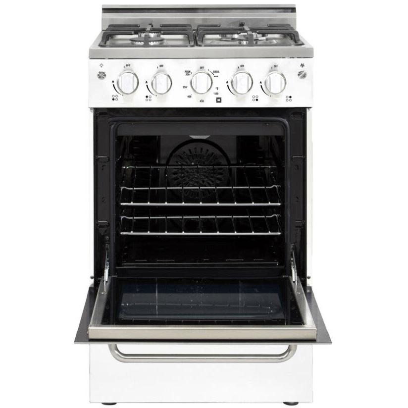 Unique Appliances 20-inch Freestanding Gas Range with Convection Technology UGP-20V PC1 W