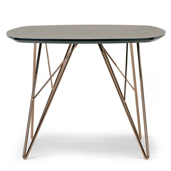 Anila Irregular Square Side Table with Golden Metal Legs