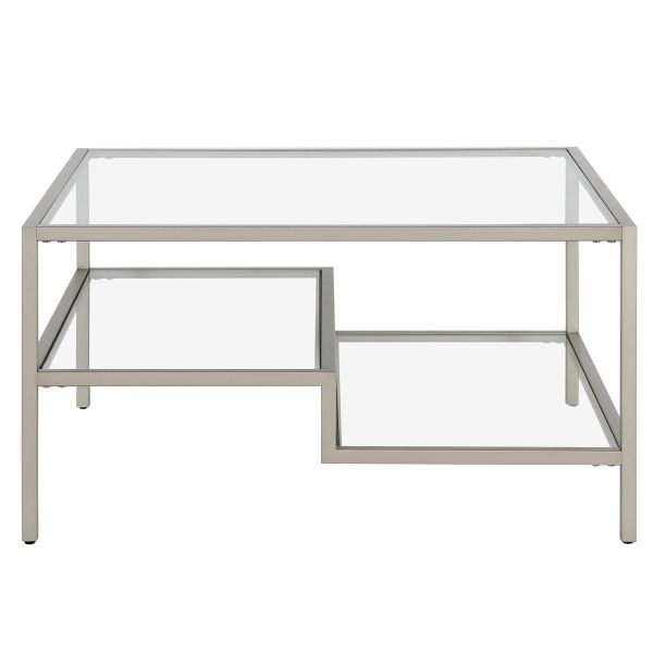 Lovett 32'' Wide Square Coffee Table in Satin Nickel