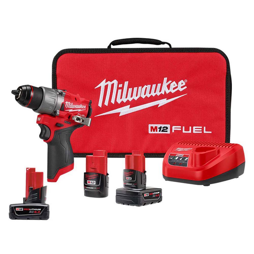 MW M12 FUEL 12-Volt Lithium-Ion Brushless Cordless 12 in. Drill Driver Kit with M12 6.0Ah Battery 3403-22-48-11-2460