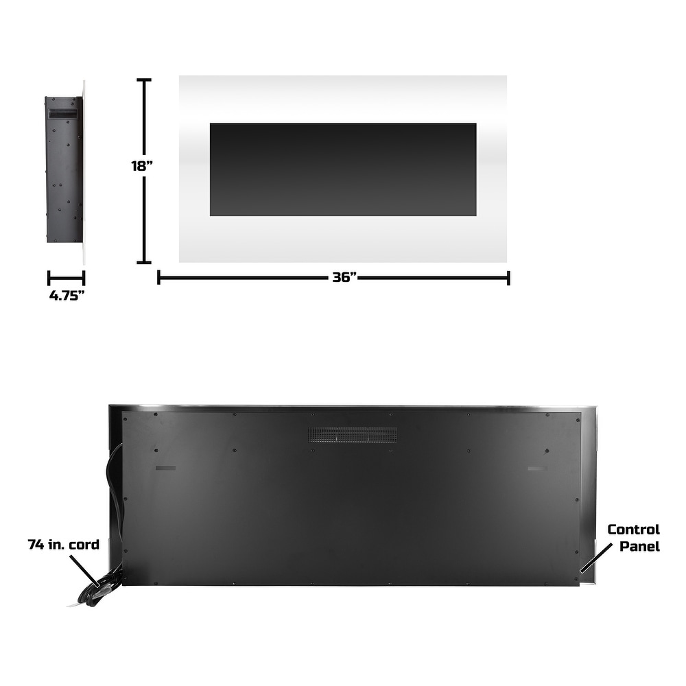 Northwest 36 Inch Wall Mounted Electric Fireplace   N/A