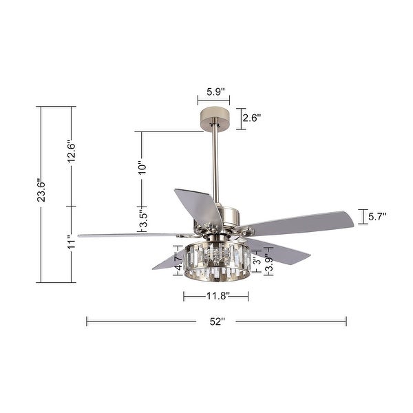 52-IN Reversible Crystal Ceiling Fan Fandelier with Remote Shopping - The Best Deals on Ceiling Fans | 40369832