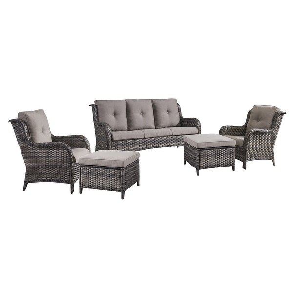 Pocassy 5Piece Patio Furniture Set with Ottomans