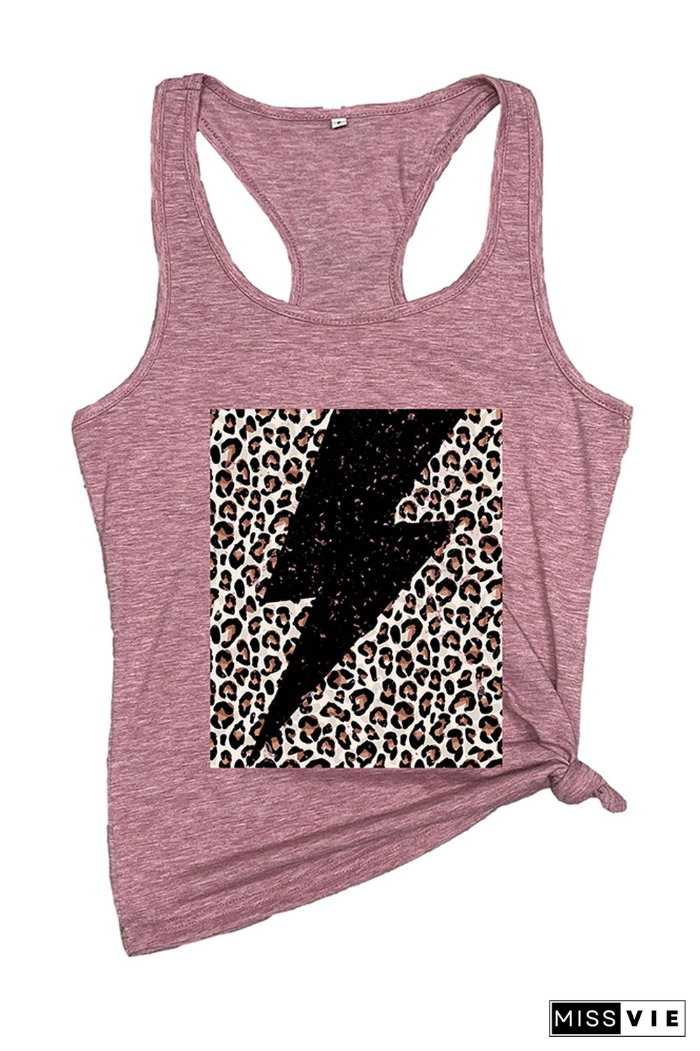 Leopard Grain Lightning Sleeveless Tank Top Wholesale