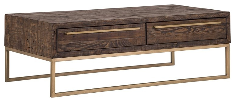 Bowery Hill Wood Coffee Table in Smokey Taupe   Contemporary   Coffee Tables   by Homesquare  Houzz