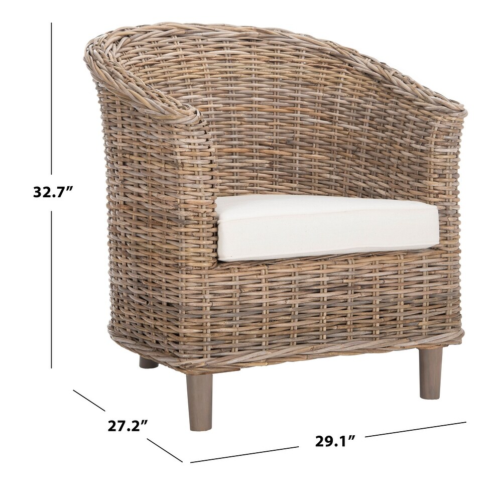 SAFAVIEH Omni Transitional Coastal Rattan Barrel Chair   29.1\