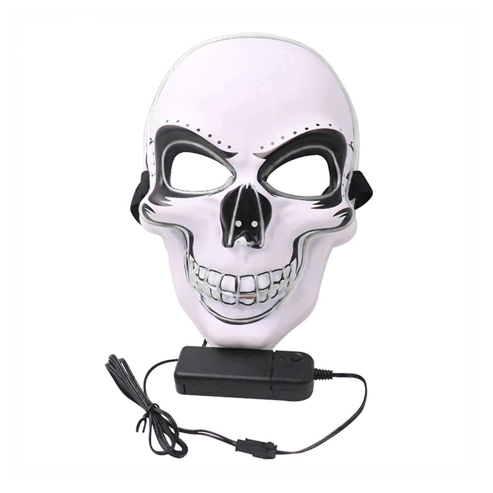 Halloween Mask El Wired Light Up Mask Cosplay Scary Mask For Halloween Festival Party Orange