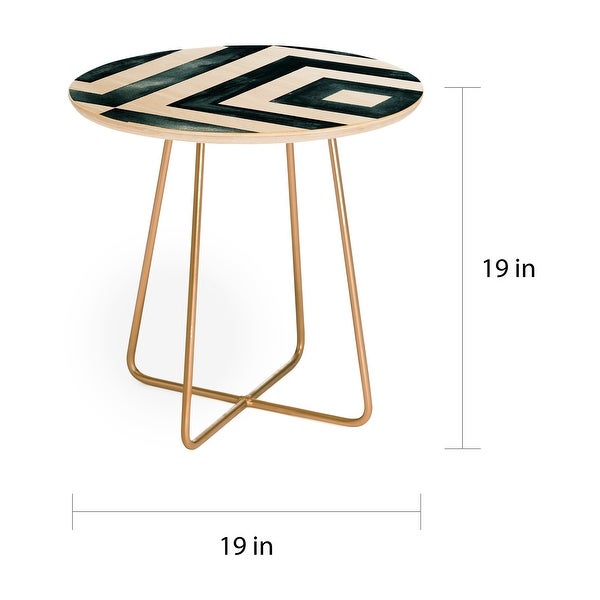 Deny Designs Watercolor Diamonds Side Table (Round or square， 2 leg options)