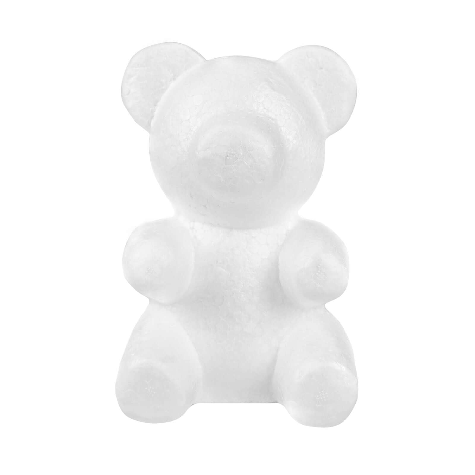 2 Pack DIY White 3D Modeling StyroFoam Bears, Polystyrene Craft Foam Animals 7