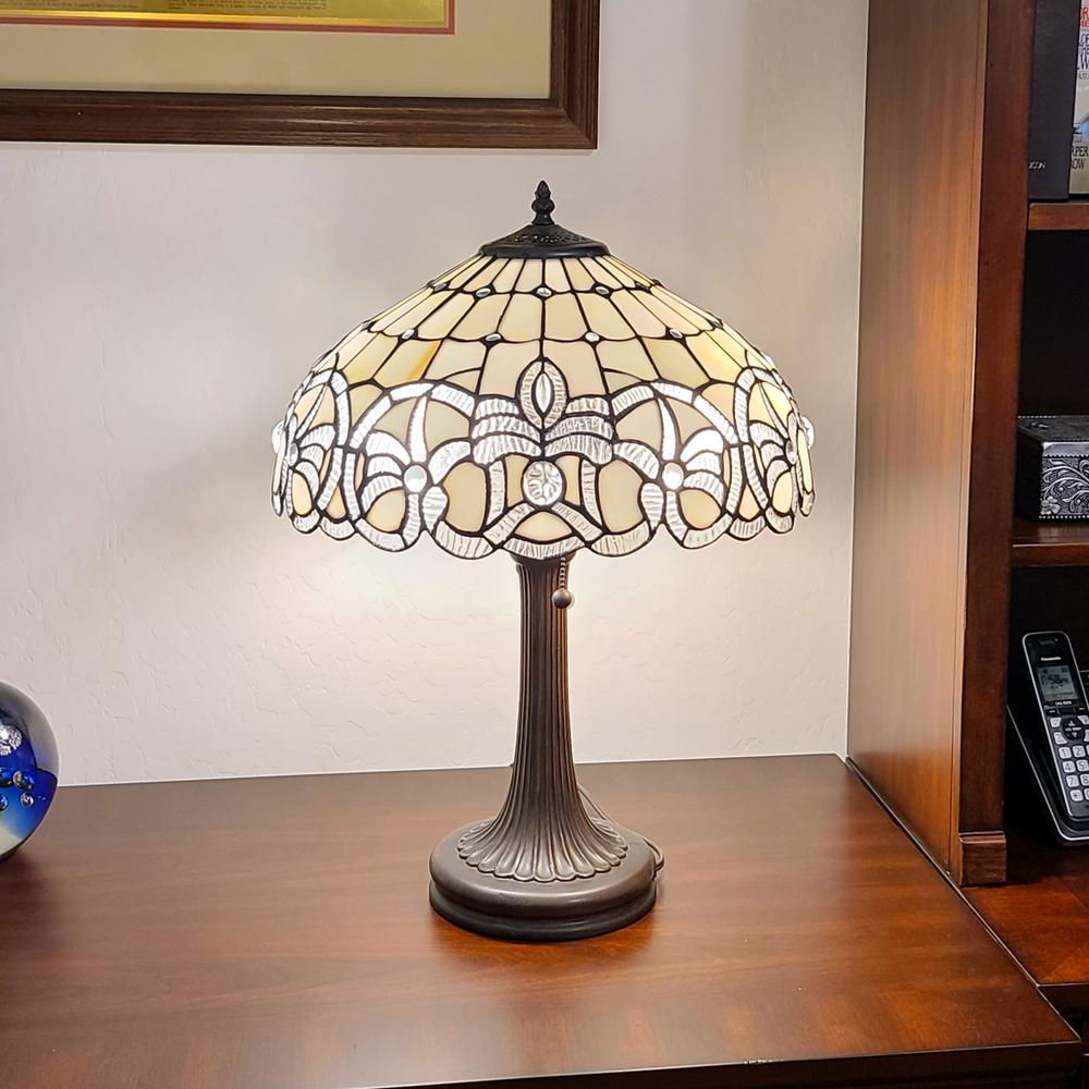 24" Stained Glass Two Light Stained Glass Two Light Accent Table Lamp