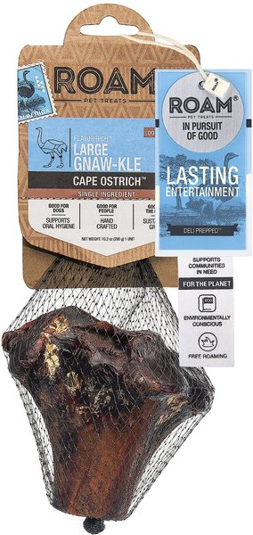 Roam Large Gnawkle Cape Ostrich Dog Treat， 1 count