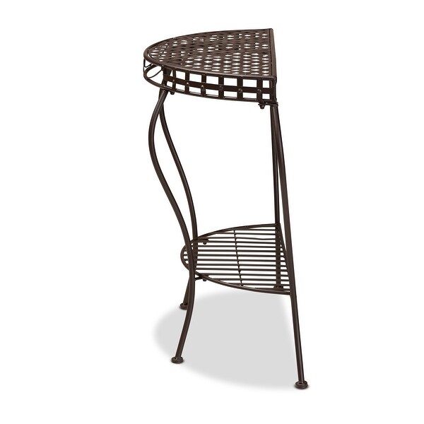 Laraine Modern and Contemporary Brown Metal Outdoor Console Table