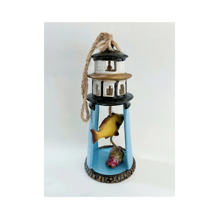 Nautical Decor Lighthouse Ceramic Wind Bell Chime Garden supplies decorations