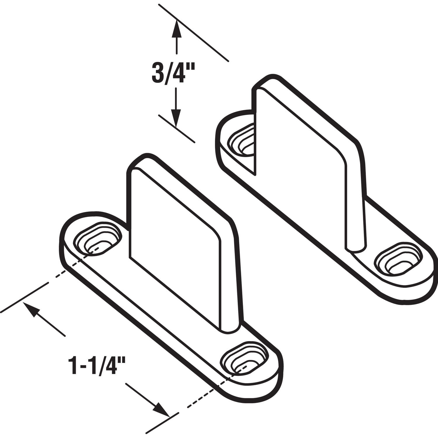 Prime-Line Matte White Plastic Closet Door Guide 2 pc